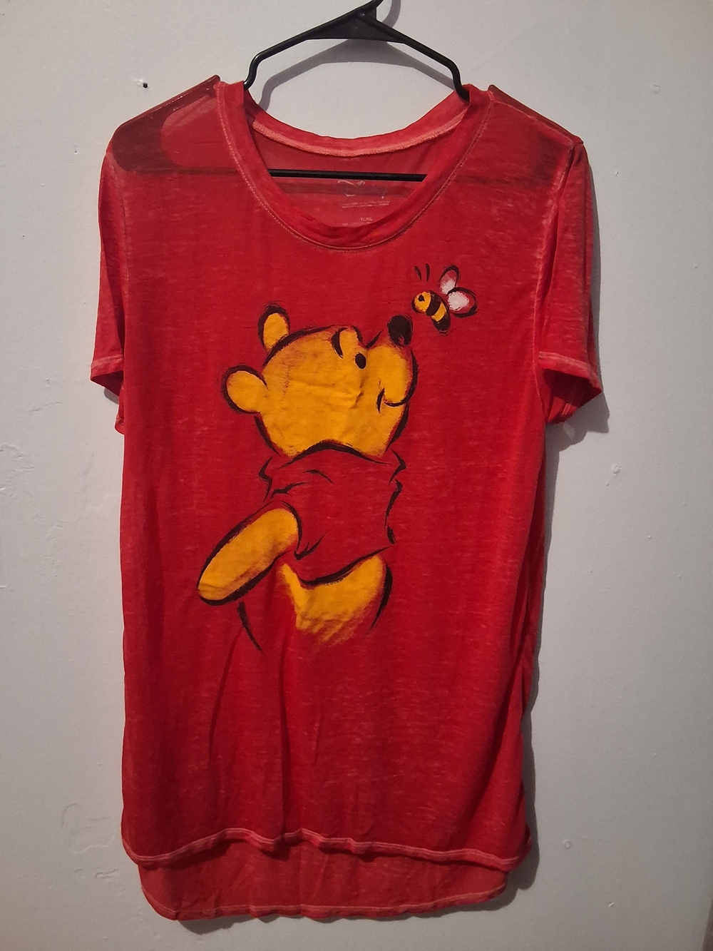 Disney Red Winnie the Pooh Short Sleeve Graphic Tee